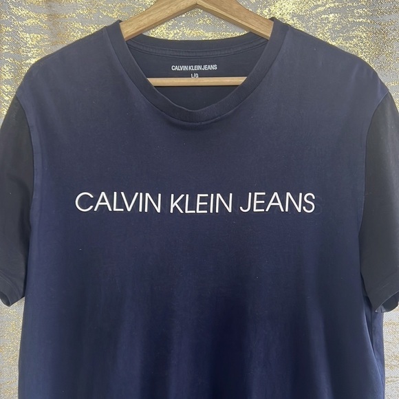 Calvin Klein Jeans Navy/Black Short Sleeve T-Shirt Size L - Picture 3 of 11
